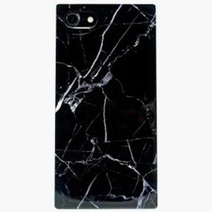 Black marble phone case